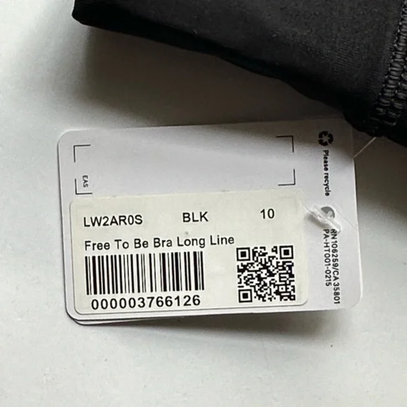 NWT! lululemon athletica Free to Be Black Long Line Sports Bra - Picture 5 of 13